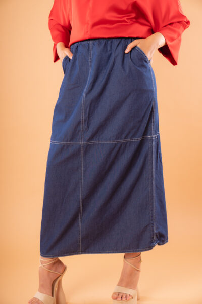blue jeans maxi skirt