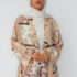 Viscose Jacket with Short Belt - Beige, M