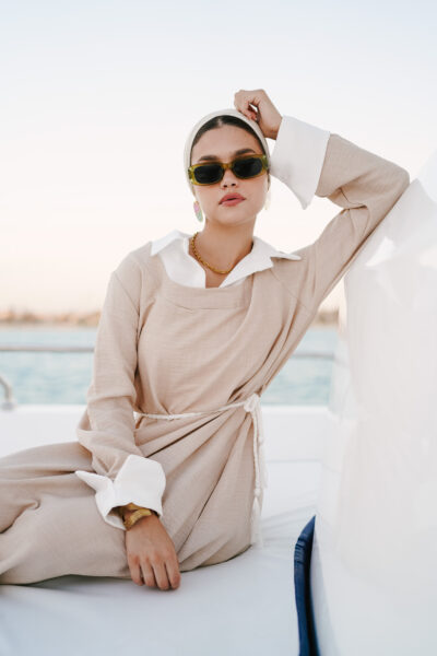 Linen Dress with Belt