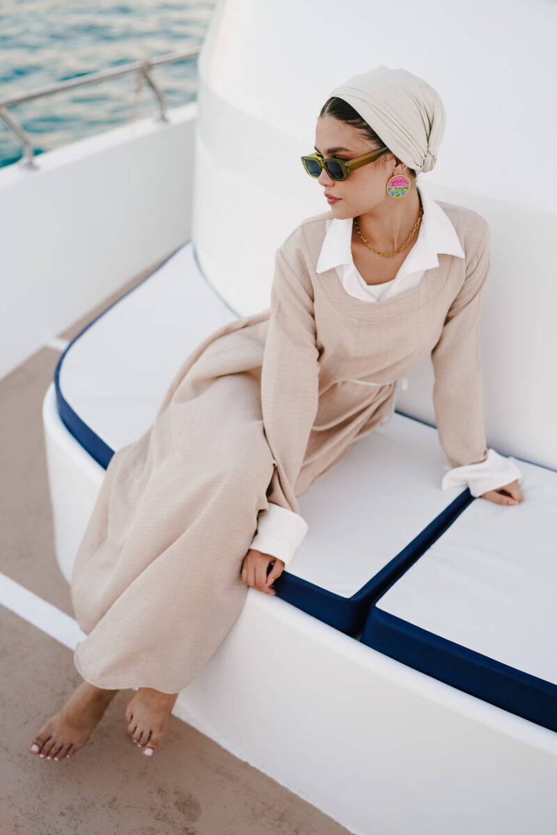 Linen Dress with Belt - Image 6