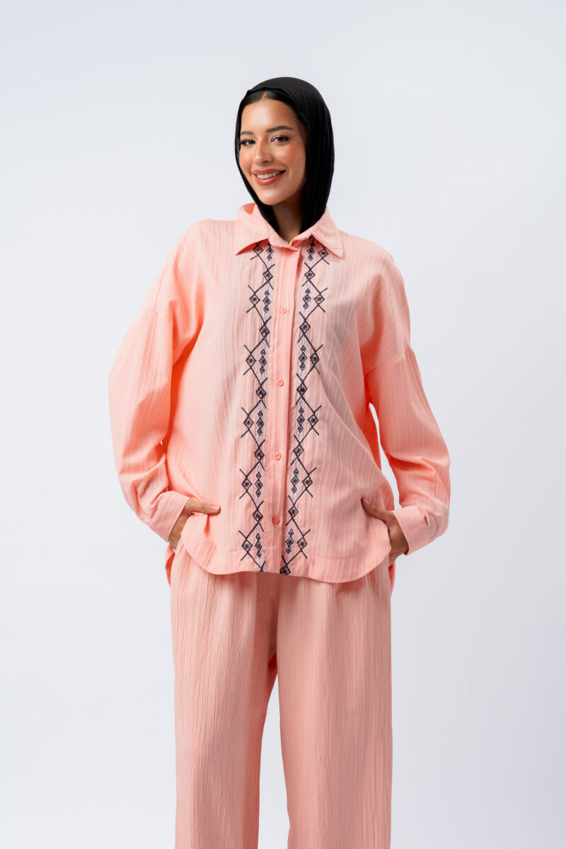 Blouse with embroidery on the chest - Image 1