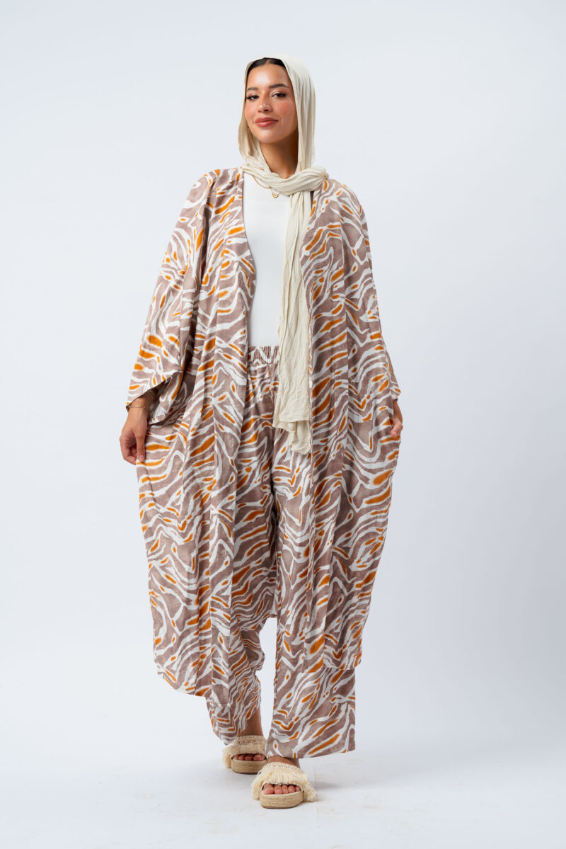 Printed Linen Seven-Button Dress - Image 2