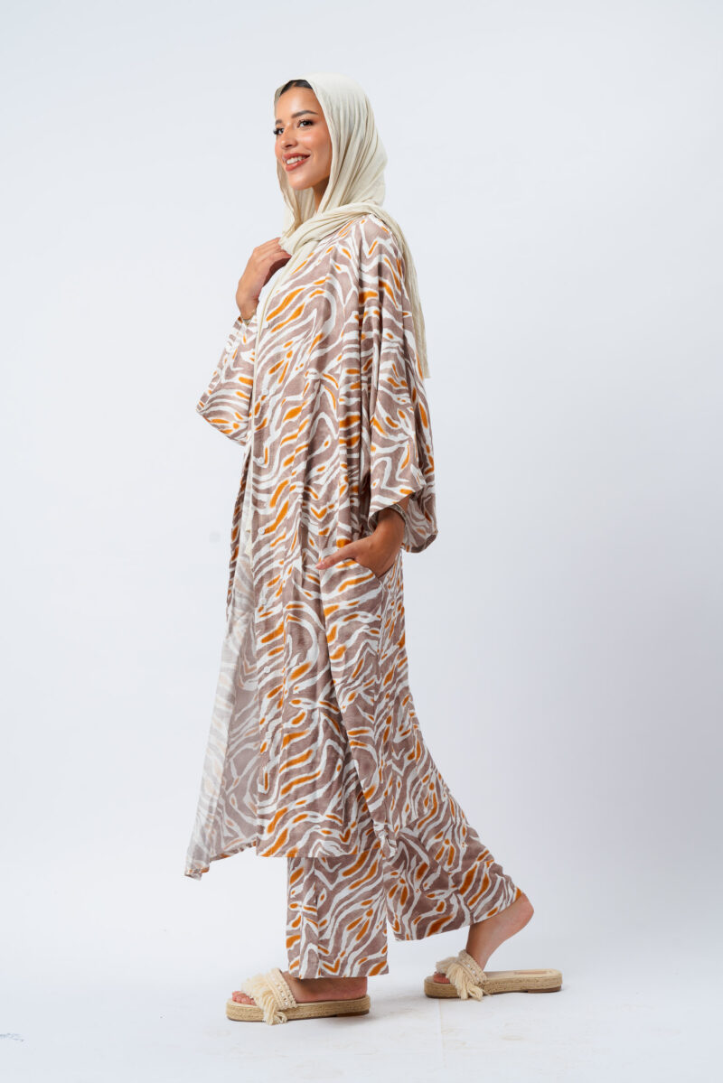 Printed Linen Seven-Button Dress - Image 5