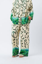 linen printed 2-pocket trousers