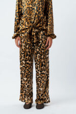 satin printed trousers with 2 pockets