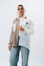 Heart-embroidered striped linen blouse - Image 5