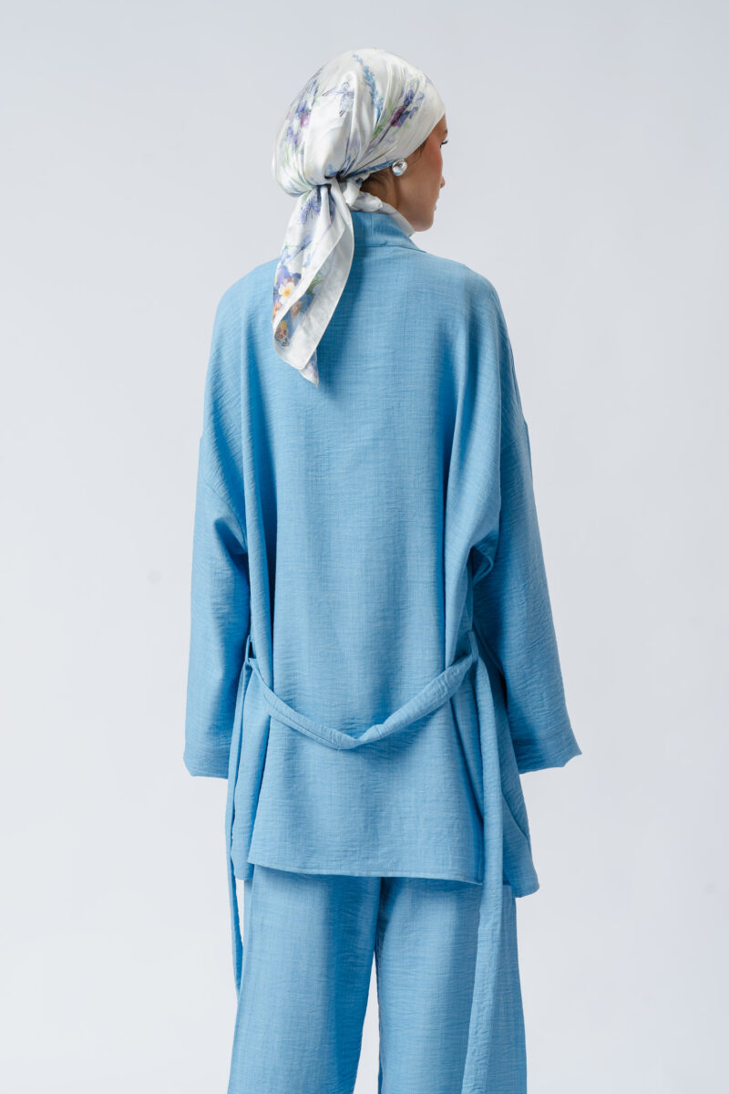 Linen set with belt and pants - Image 3