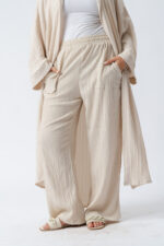 Crinkle Wide-Leg Pants