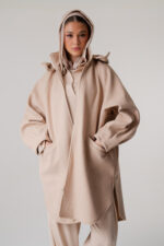 Wool Lycra outer jacket with hood