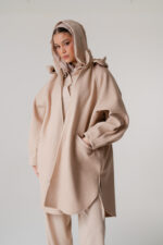 Wool Lycra outer jacket with hood - Image 2
