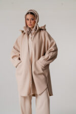 Wool Lycra outer jacket with hood - Image 5