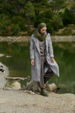 Printed wool coat with 2 pockets - Image 2