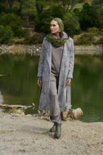 Printed wool coat with 2 pockets