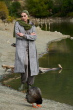 Printed wool coat with 2 pockets - Image 3