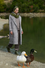 Printed wool coat with 2 pockets - Image 6