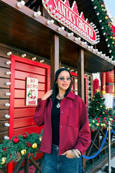 Jacquard blouse with pocket collar and cuffs