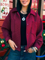 Jacquard blouse with pocket collar and cuffs - Image 4