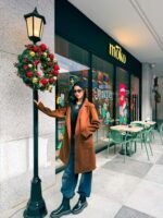 Long wool jacket with 2 pockets