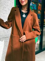 Long wool jacket with 2 pockets - Image 4