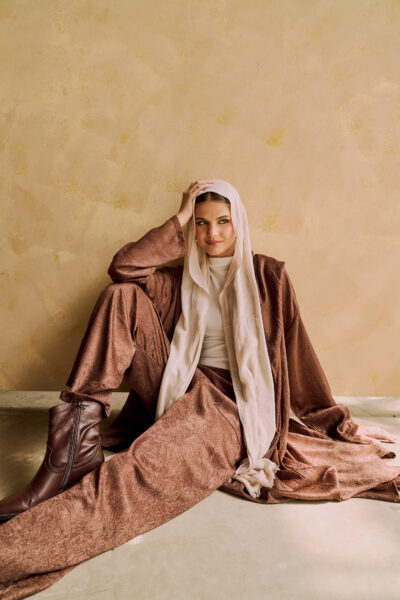 crepe jacket with 2 folds