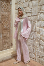 Glitter Blouse with Slit Sleeves
