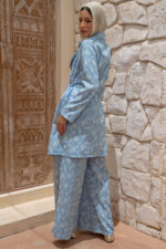 Floral Flocked Print Jacket - Image 3