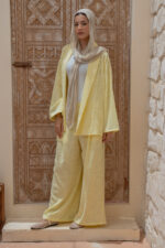 Open-Front Linen Vest with Shawl Collar