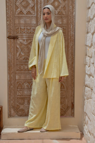 Open-Front Linen Vest with Shawl Collar