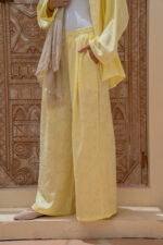 Double-Pleated Jacquard Linen Trousers - Image 4