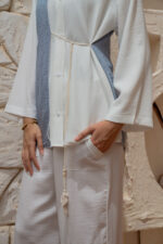Blouse Two colors with Tie - Image 5