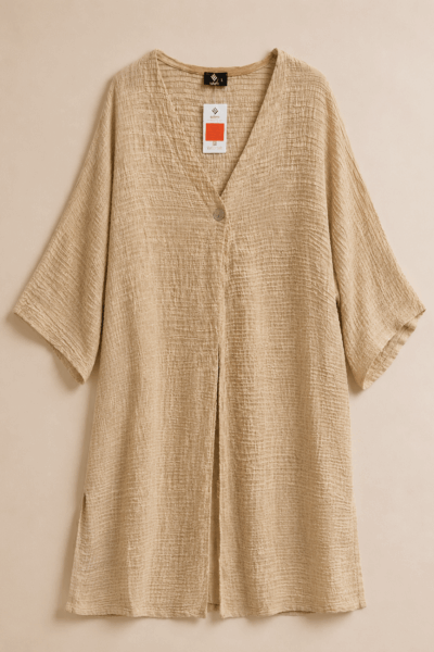 V-Neck Dress One Buttoned