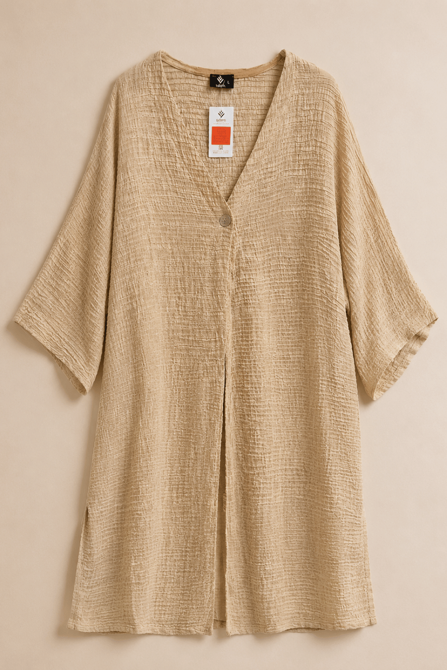5002001054m23.png V-Neck Dress One Buttoned - Image 1