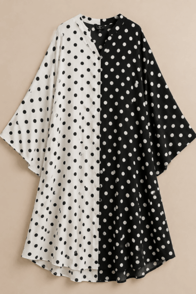 Two Tone Polka Dot Dress