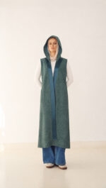 Sleeveless Hooded Long Cardigan